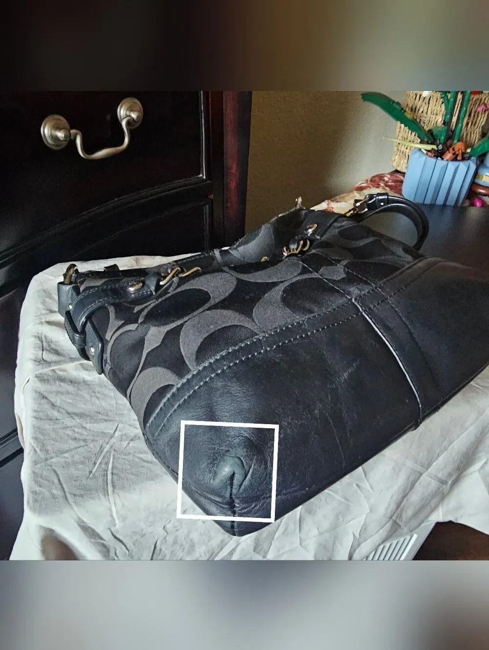 Coach Signature Optic Chain Duffle Style Bag